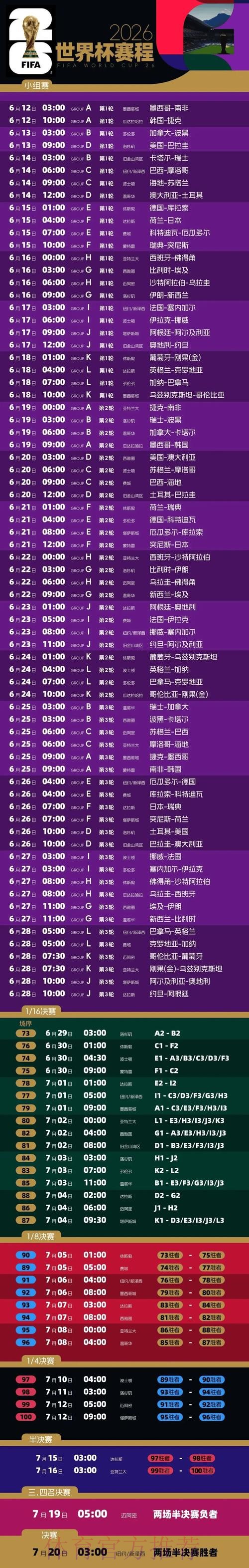 2026世界杯比赛时间今日全程直播直播平台